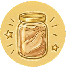 Tegla koja prikazuje kremove. Pored tegle se nalaze dve zvezdice, po jedna sa svake strane.