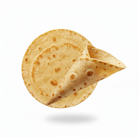 Tortilja prava i uvijena.